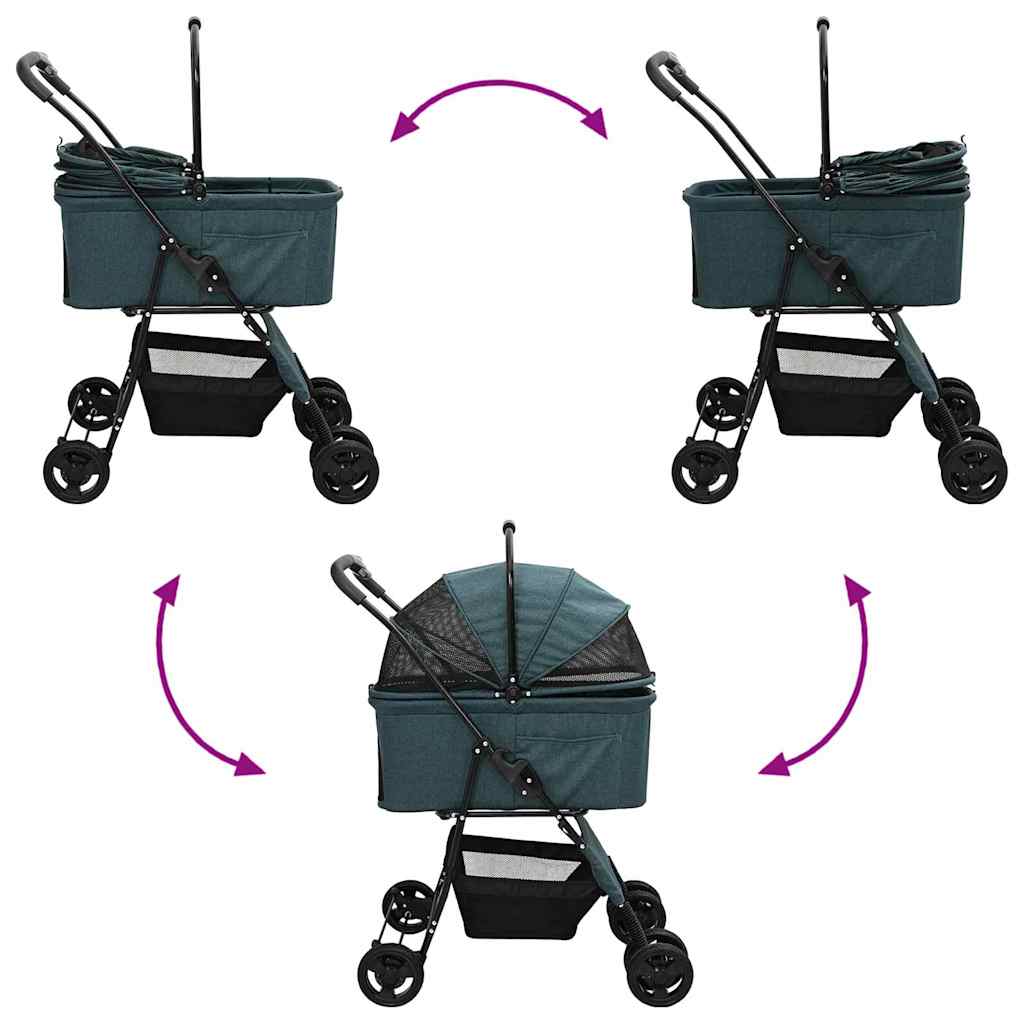 Passeggino pieghevole per animali Verde 81 x 47 x 99 cm - homemem39