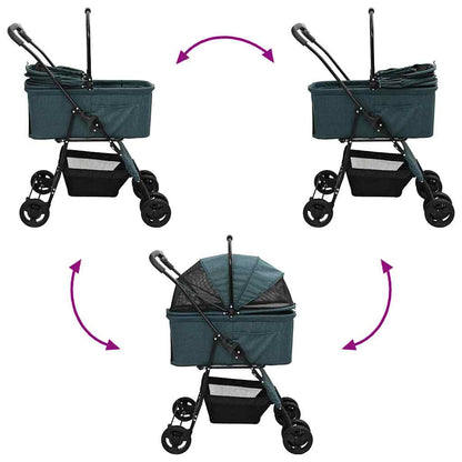 Passeggino pieghevole per animali Verde 81 x 47 x 99 cm - homemem39