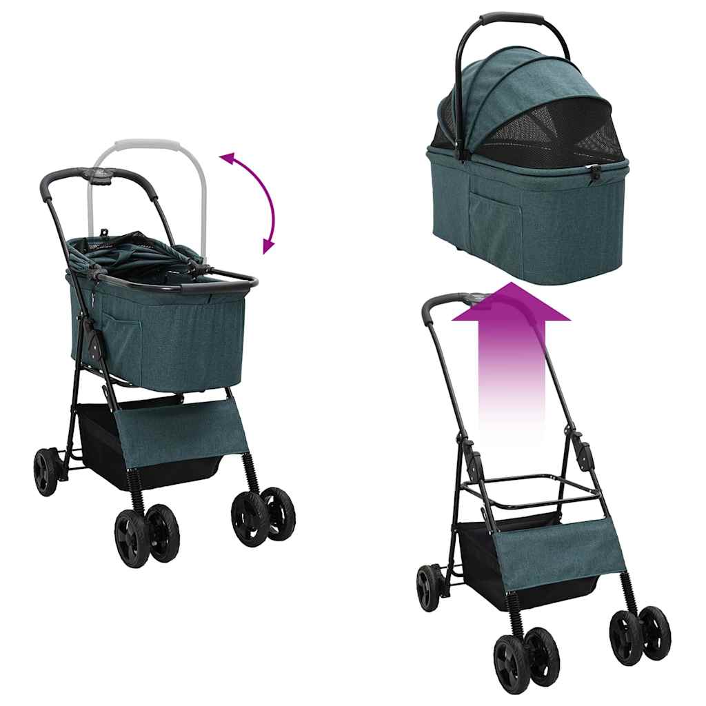 Passeggino pieghevole per animali Verde 81 x 47 x 99 cm - homemem39