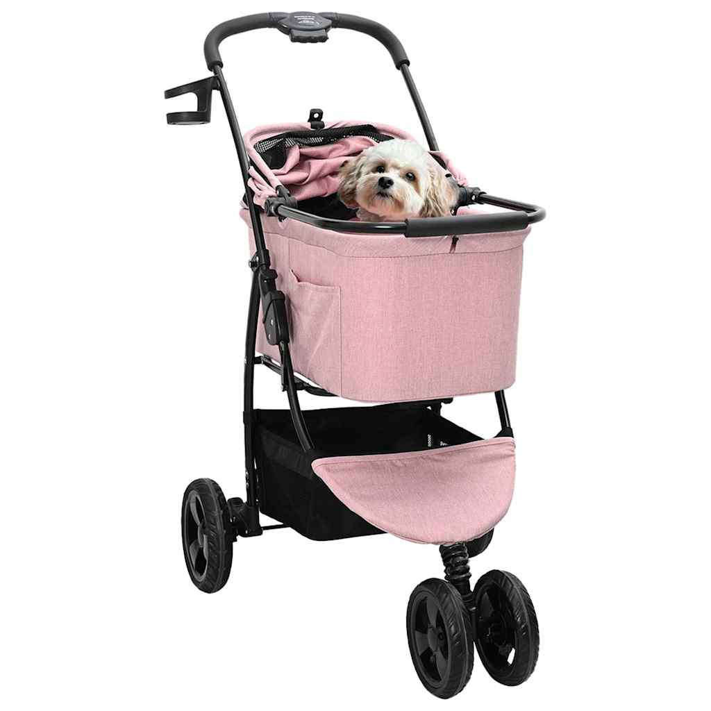 Passeggino pieghevole per animali Rosa 78 x 54 x 101 cm - homemem39
