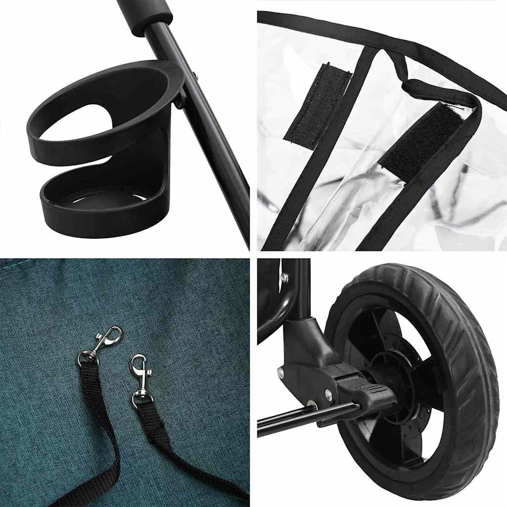 Passeggino pieghevole per animali Verde 78 x 54 x 101 cm - homemem39