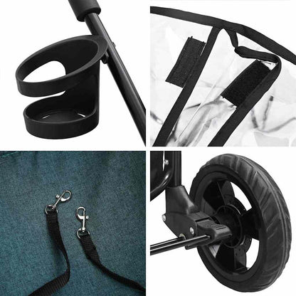 Passeggino pieghevole per animali Verde 78 x 54 x 101 cm - homemem39