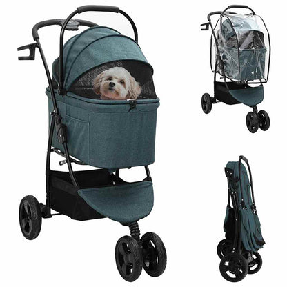 Passeggino pieghevole per animali Verde 78 x 54 x 101 cm - homemem39