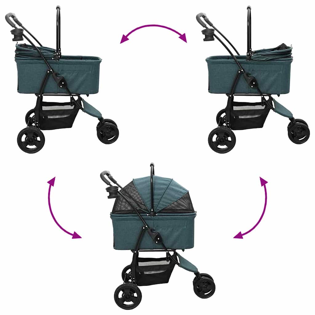 Passeggino pieghevole per animali Verde 78 x 54 x 101 cm - homemem39
