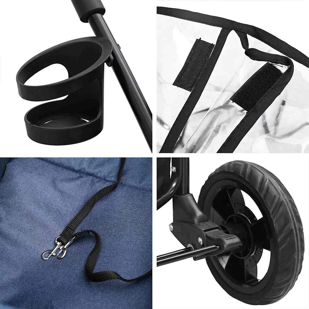 Passeggino pieghevole per animali Blu 78 x 54 x 101 cm - homemem39