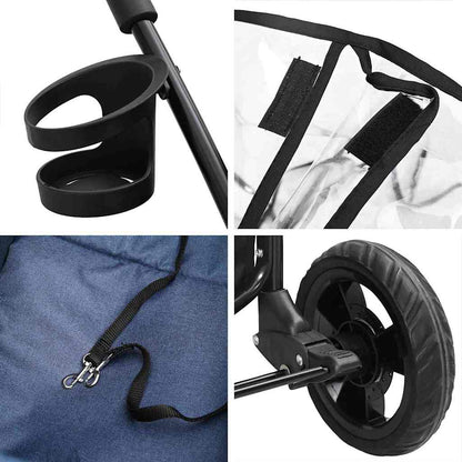 Passeggino pieghevole per animali Blu 78 x 54 x 101 cm - homemem39