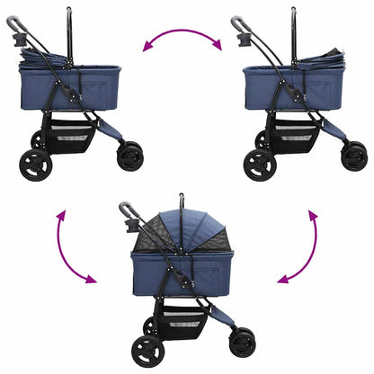 Passeggino pieghevole per animali Blu 78 x 54 x 101 cm - homemem39