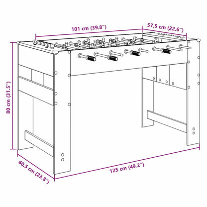 Tavolo da Foosball Rovere Nero 125 x 60,5 x 80 cm