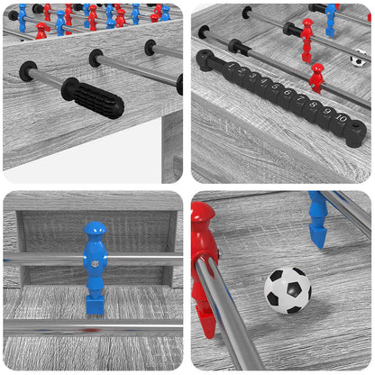 Tavolo da Foosball Sonoma grigia 125 x 60,5 x 80 cm