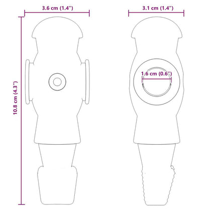 Giocatori di Tavolo da Calcio 24 pcs Nero e Bianco HIPS