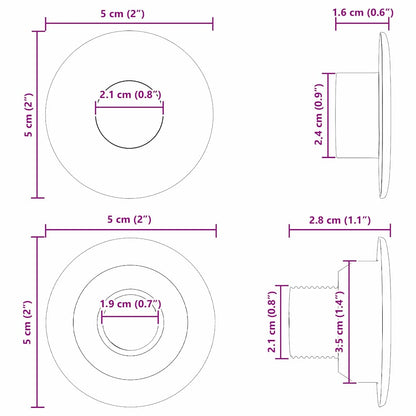 Cuscinetti per tavolo da biliardino 10 pcs Nero 5 x 5 x 2,8 cm | homemem39
