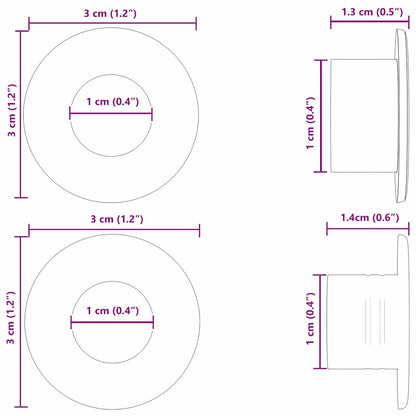 Tappi per tavolo da calciobalilla 10 pcs Nero 3 x 3 x 1,4 cm | homemem39