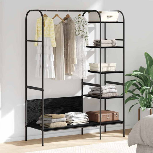 Stendibiancheria Nero 120 x 44 x 160 cm Legno multistrato | homemem39