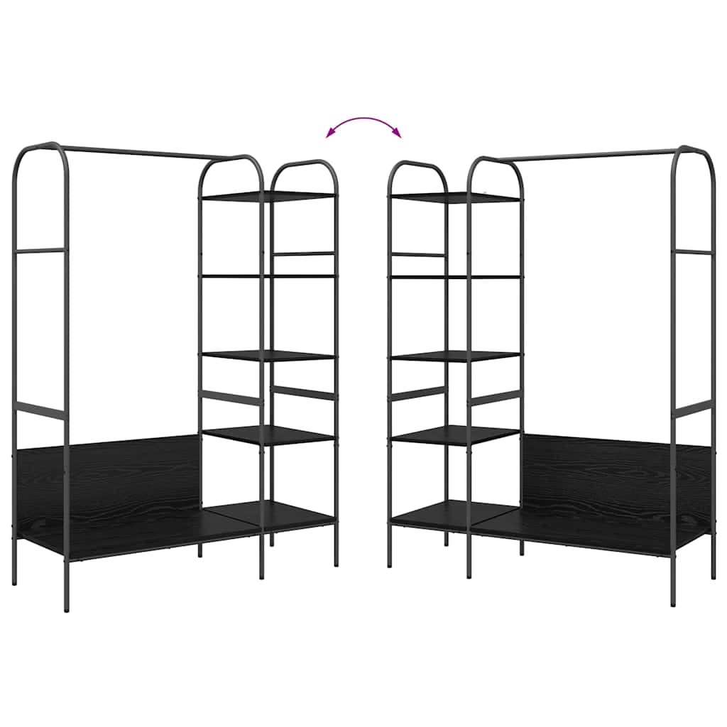 Stendibiancheria Nero 120 x 44 x 160 cm Legno multistrato