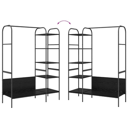 Stendibiancheria Nero 120 x 44 x 160 cm Legno multistrato
