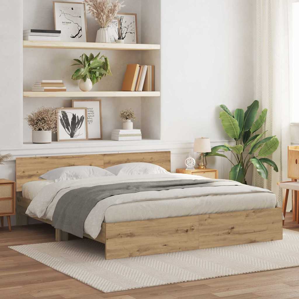 Struttura del letto Rovere artigianale 203 x 185 x 70 cm | homemem39