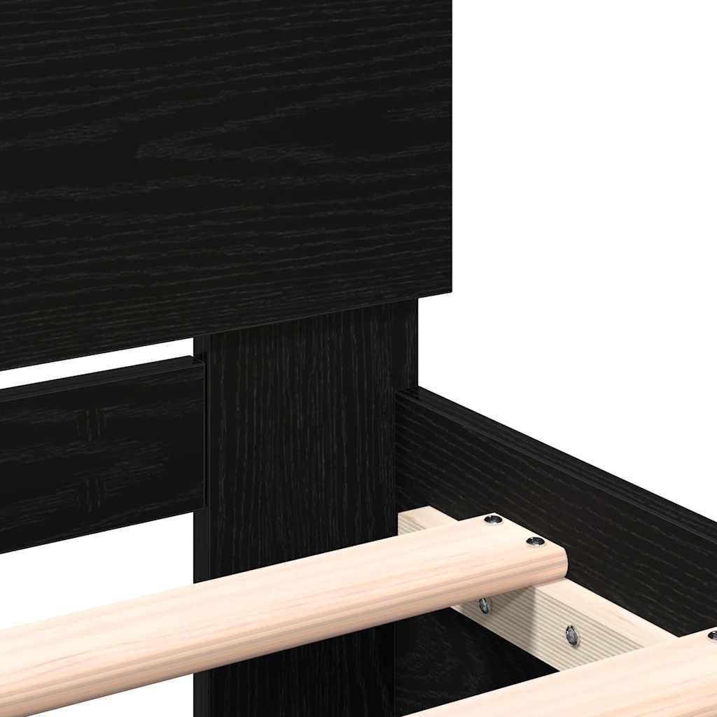 Struttura del letto con testiera Rovere Nero 203 x 185 x 70 cm | homemem39