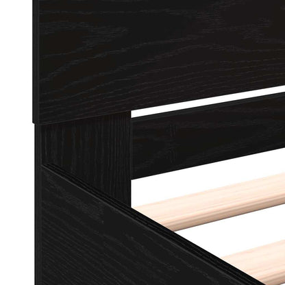 Struttura del letto con testiera Rovere Nero 203 x 185 x 70 cm | homemem39
