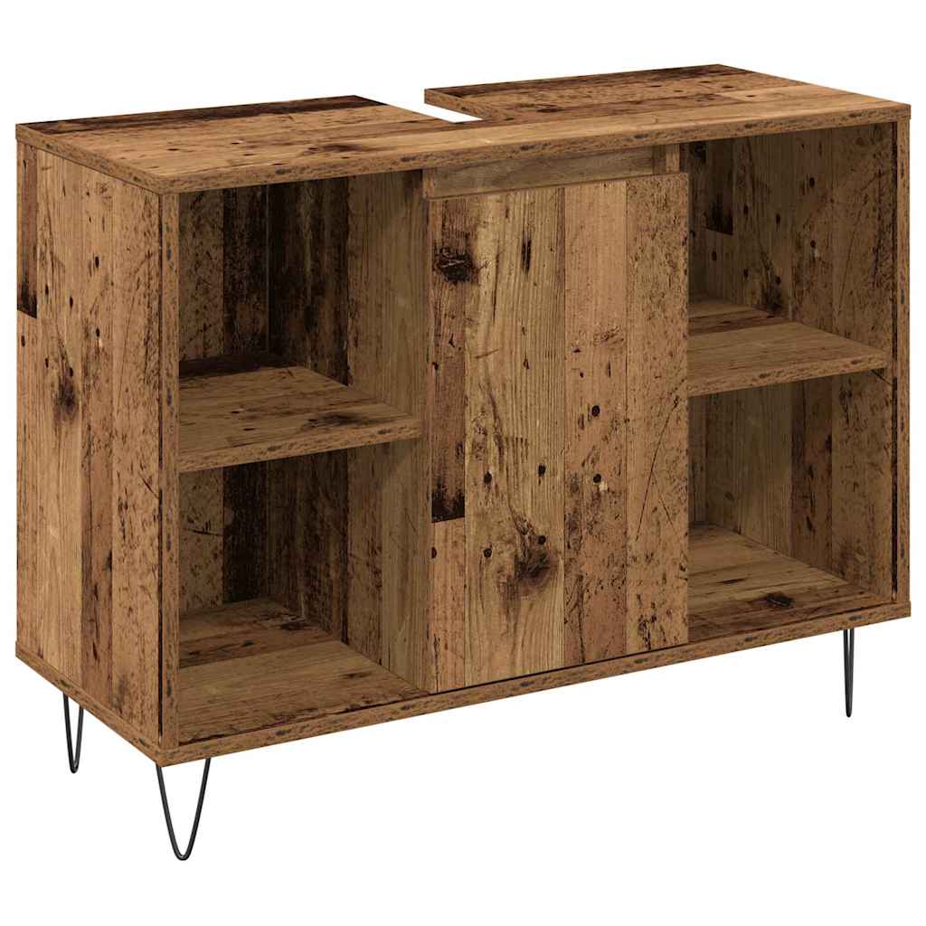 Set di mobili per il bagno con lo scaffale 3 pcs Legno vecchio | homemem39