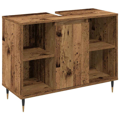 Set di mobili per il bagno con lo scaffale 3 pcs Legno vecchio | homemem39