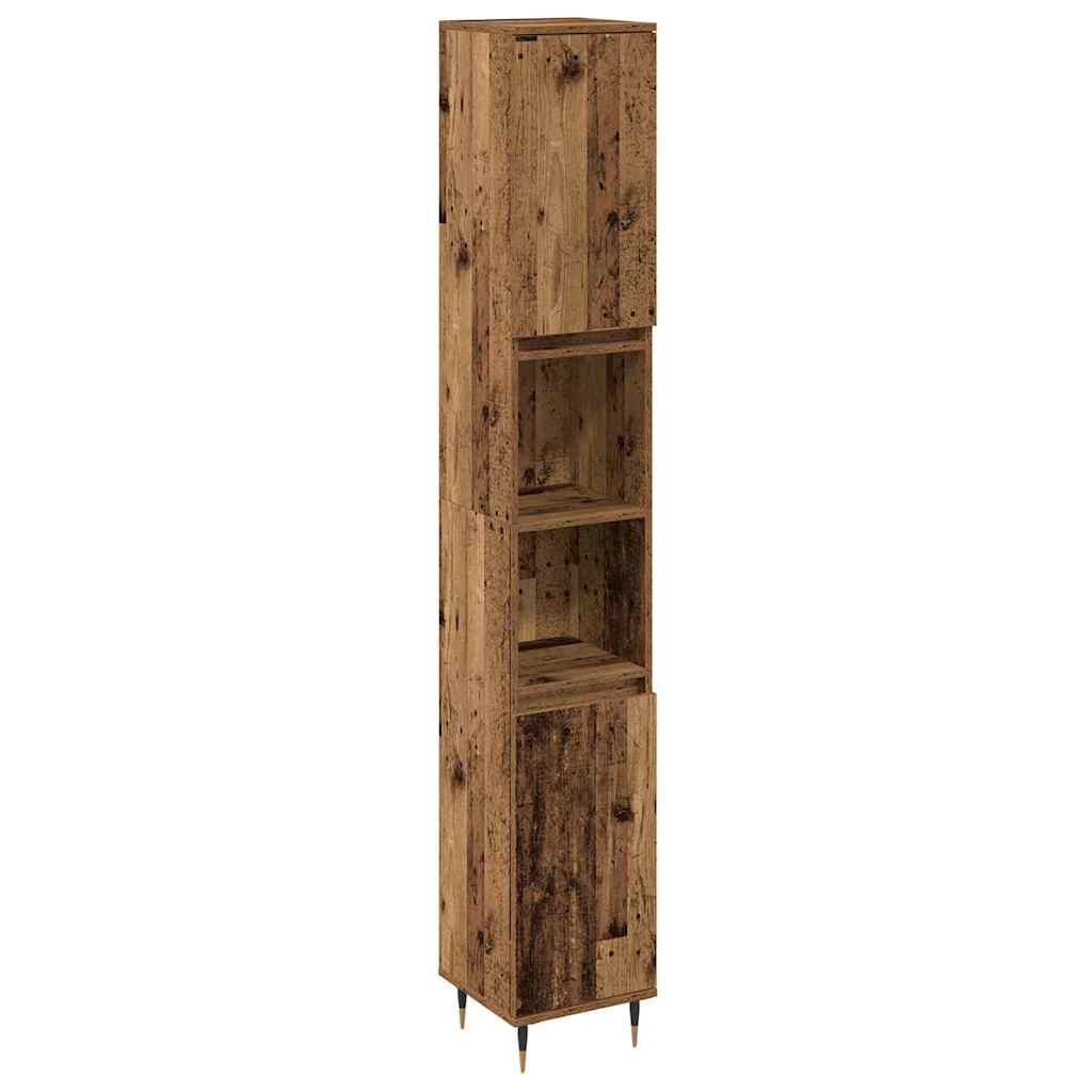 Set di mobili per il bagno con lo scaffale 3 pcs Legno vecchio | homemem39