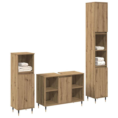 Set di mobili per il bagno con porta 3 pcs Rovere artigianale | homemem39