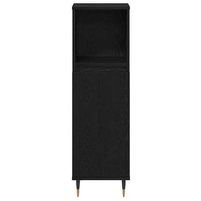 Set di mobili per il bagno 3 pcs Rovere Nero Legno multistrato | homemem39