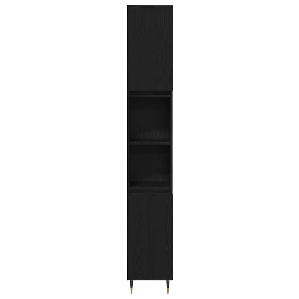 Set di mobili per il bagno 3 pcs Rovere Nero Legno multistrato | homemem39