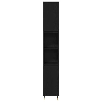 Set di mobili per il bagno 3 pcs Rovere Nero Legno multistrato | homemem39