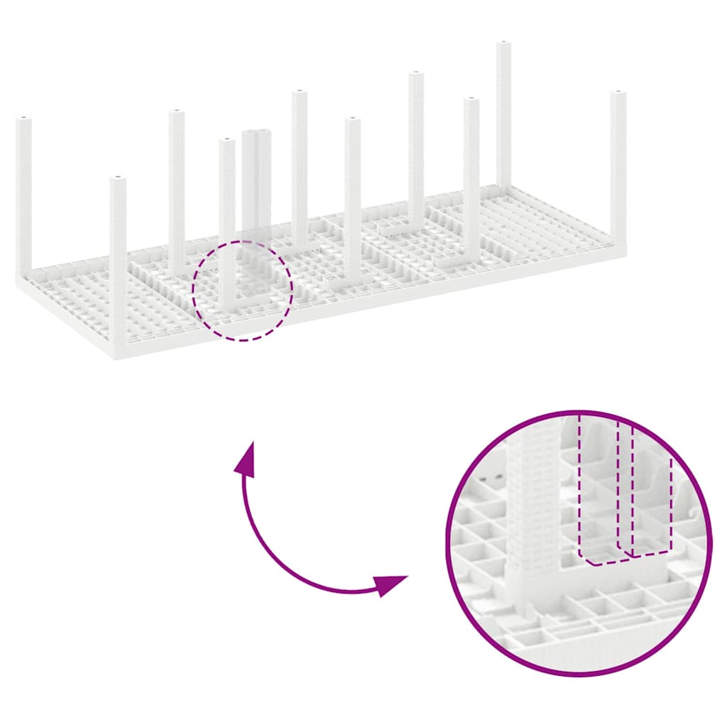 Tavolo da Pranzo da Giardino Bianco 250 x 100 x 73 cm