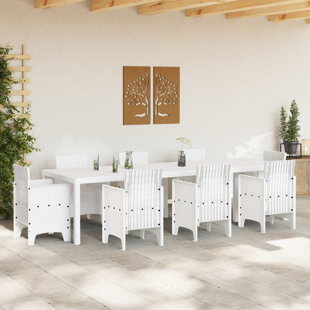 Tavolo da Pranzo da Giardino Bianco 300 x 100 x 73 cm