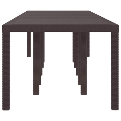 Tavolo da Giardino Marrone 350 x 100 x 74 cm polyrattan