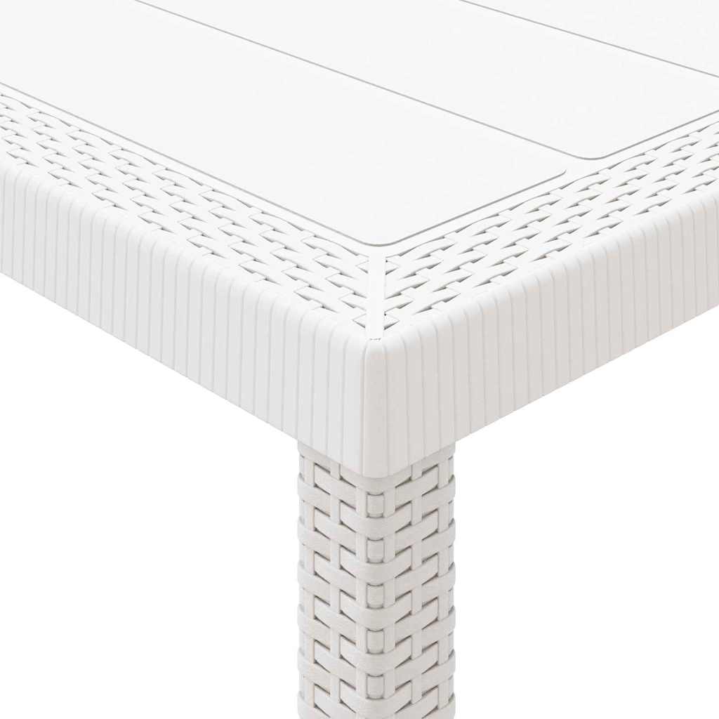 Tavolo da Giardino Bianco 350 x 100 x 74 cm polyrattan