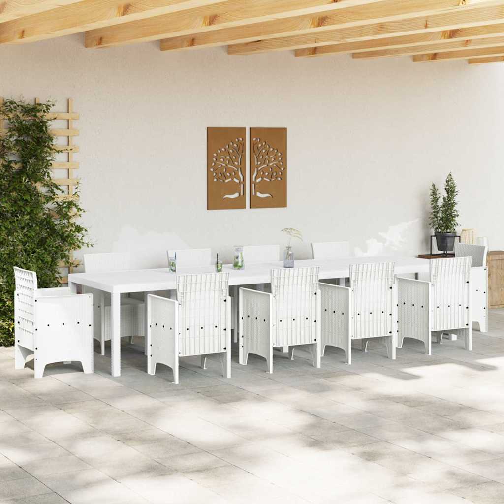 Tavolo da Pranzo da Giardino Bianco 350 x 100 x 73 cm