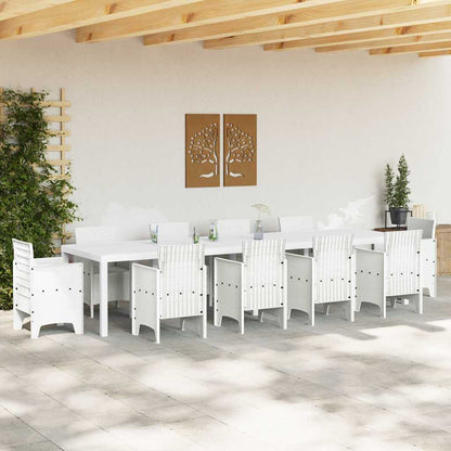 Tavolo da Giardino Bianco 350 x 100 x 74 cm polyrattan