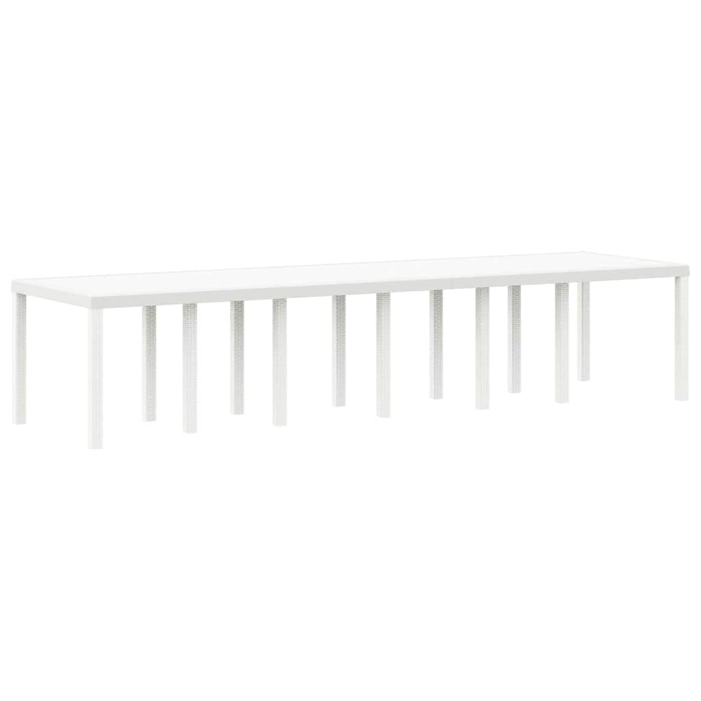 Tavolo da Giardino Bianco 350 x 100 x 74 cm polyrattan