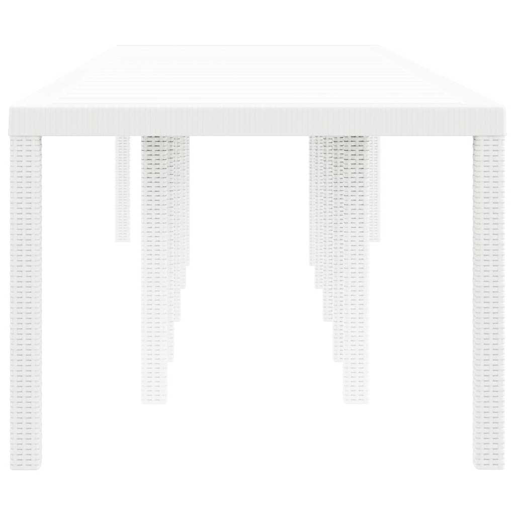 Tavolo da Giardino Bianco 350 x 100 x 74 cm polyrattan