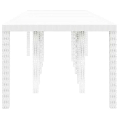 Tavolo da Giardino Bianco 350 x 100 x 74 cm polyrattan
