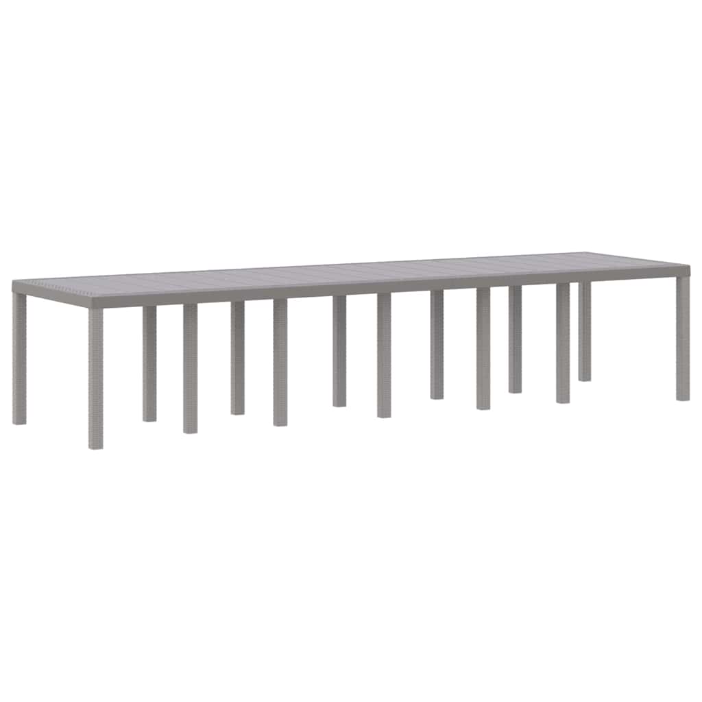 Tavolo da Giardino Grigio chiaro 350 x 100 x 74 cm polyrattan