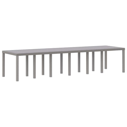 Tavolo da Giardino Grigio chiaro 350 x 100 x 74 cm polyrattan