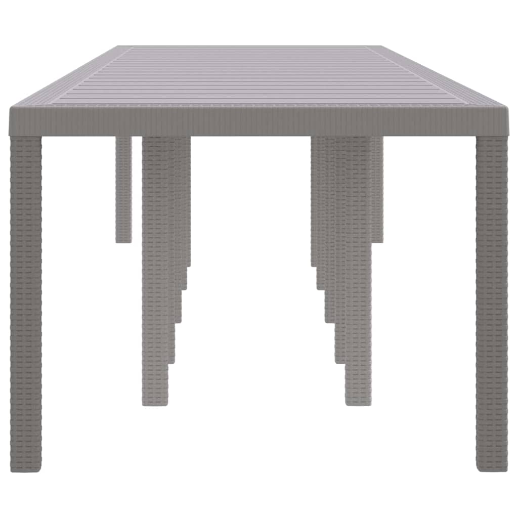 Tavolo da Giardino Grigio chiaro 350 x 100 x 74 cm polyrattan