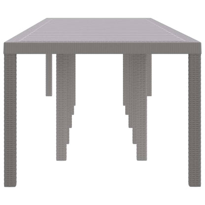 Tavolo da Giardino Grigio chiaro 350 x 100 x 74 cm polyrattan