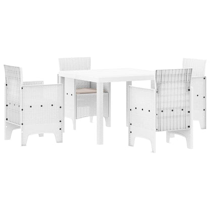 Set da Pranzo per Giardino 5 pz Bianco Polipropilene | homemem39