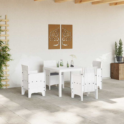 Set da Pranzo per Giardino 5 pz Bianco Polipropilene