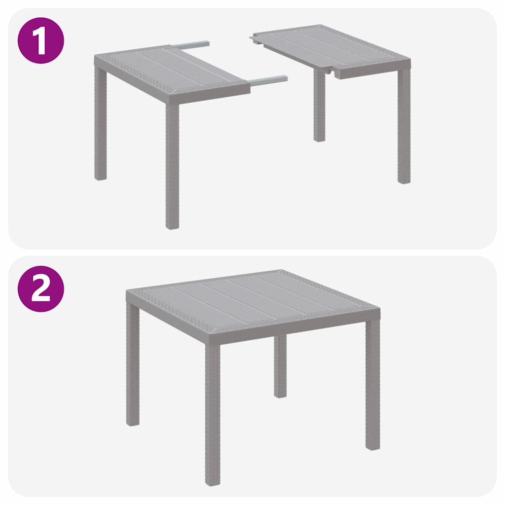 Set da Pranzo per Giardino 5 pz Grigio chiaro Polipropilene | homemem39