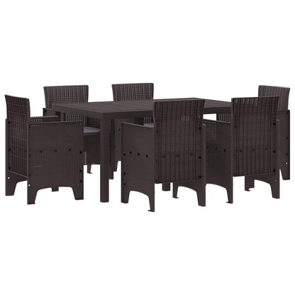 Set da Pranzo per Giardino 7 pcs Marrone Rattan Polt | homemem39