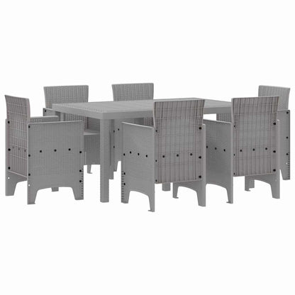 Set da Pranzo per Giardino 7 pcs Grigio chiaro Rattan Polt - homemem39