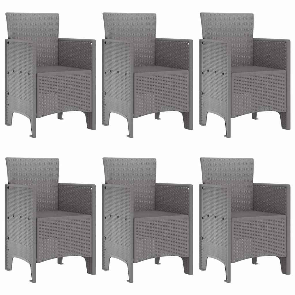 Set da Pranzo per Giardino 7 pcs Grigio chiaro Rattan Polt - homemem39