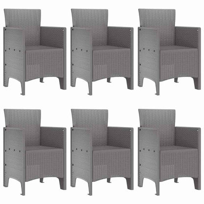 Set da Pranzo per Giardino 7 pcs Grigio chiaro Rattan Polt - homemem39