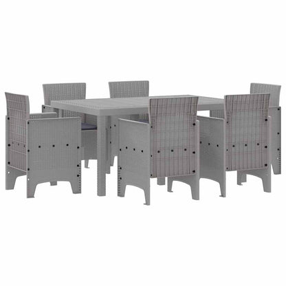 Set da Pranzo per Giardino 7 pcs Grigio chiaro Rattan Polt - homemem39